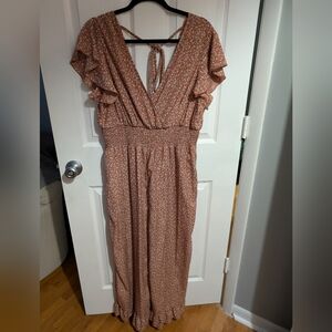 Floral Ruffle Sleeve Jumpsuit